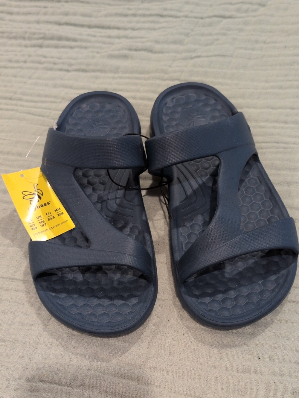 Joybees Eva Navy Blue Slide Sandals M7/W9 - NWT